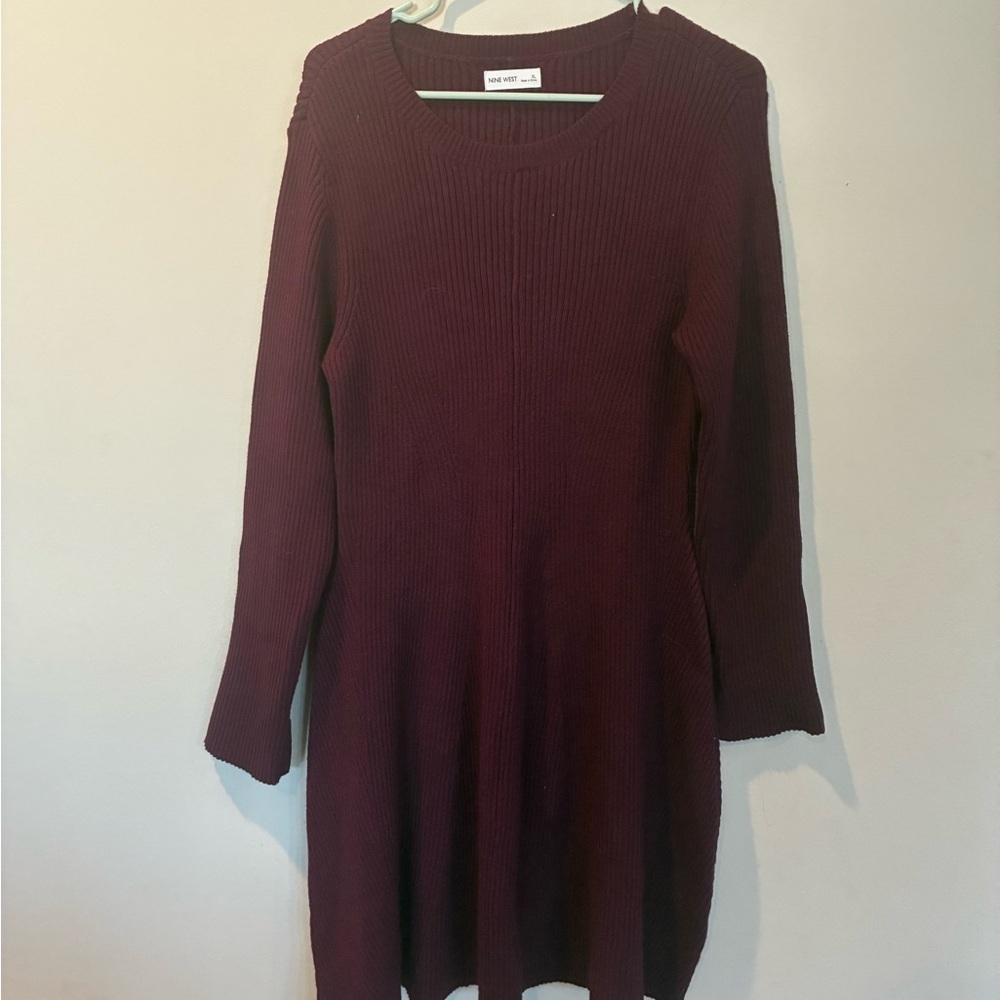 Maroon/dark purple sweater dress from Nine West